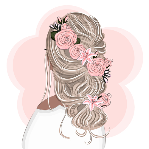 Beautiful hairstyle vector