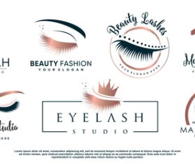 Beauty fashion eyelash logo vector