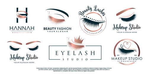 Beauty fashion eyelash logo vector