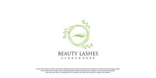 Beauty lashes logo design vector