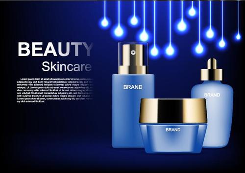 Beauty skimcare cosmetic advertising vector