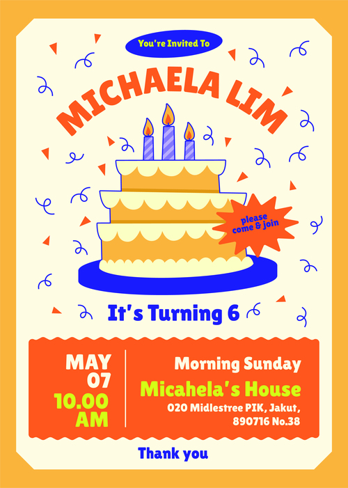 Birthday invitation flyer vector