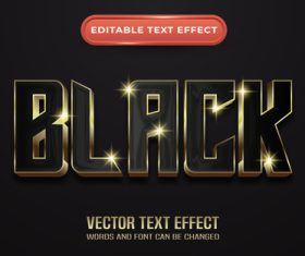 Black editable text effect vector