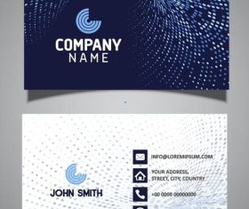 Blue and white abstract background business card vector
