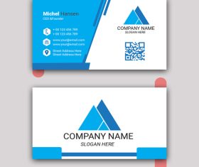 Blue and white color business card vector