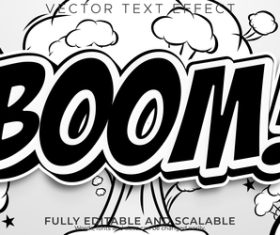 Boom comic book text style vector