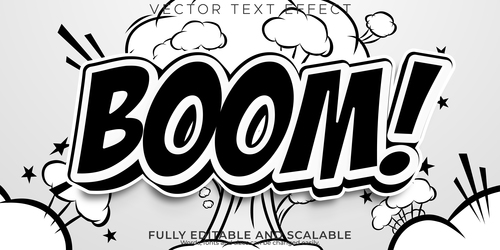 Boom comic book text style vector