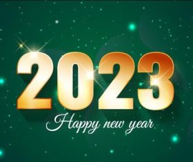 Bright green background new year 2023 vector