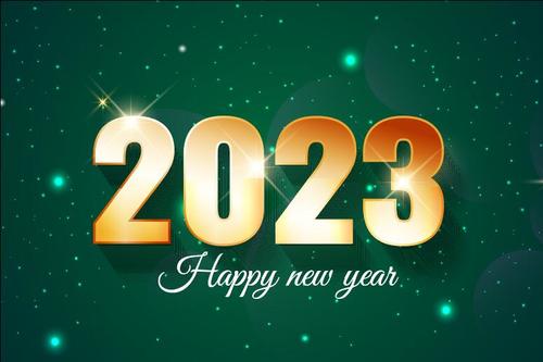 Bright green background new year 2023 vector
