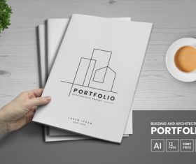Building architecture portfolio template vector