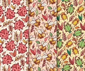Cartoon insect seamless background pattern vector