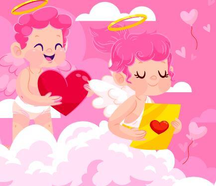 Cartoon romance valentines day vector