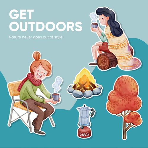 Cartoon vector for outdoor picnic