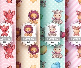 Childish animal seamless pattern vector