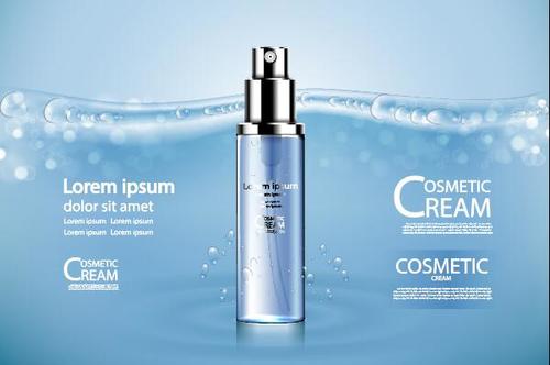 Clean skin cosmetics advertisement vector