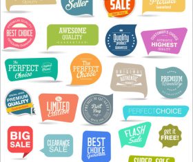 Collection colorful tags vector