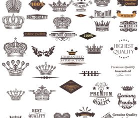 Collection crown designs vector
