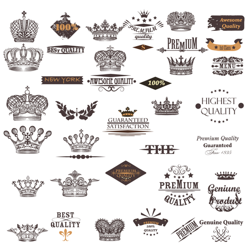 Collection crown designs vector