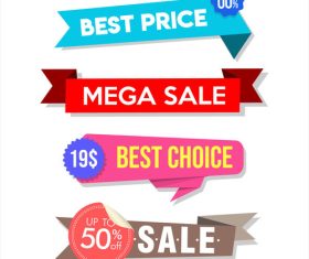 Collection of colorful sale stickers and tags vector