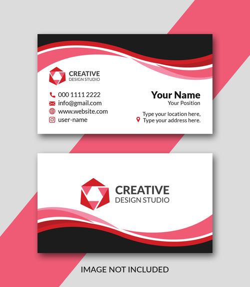 Color stripe background business card vector