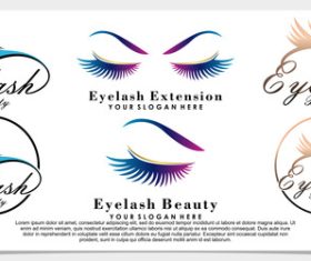 Colorful beautiful eyelash logo vector