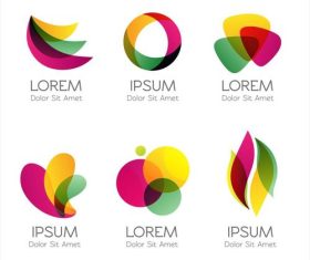 Colorful logos abstract style vector