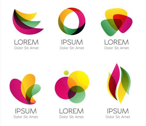 Colorful logos abstract style vector