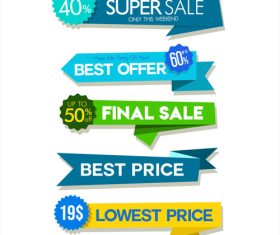 Colorful sale stickers and tags vector