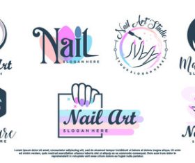 Colour nail salon logo vector