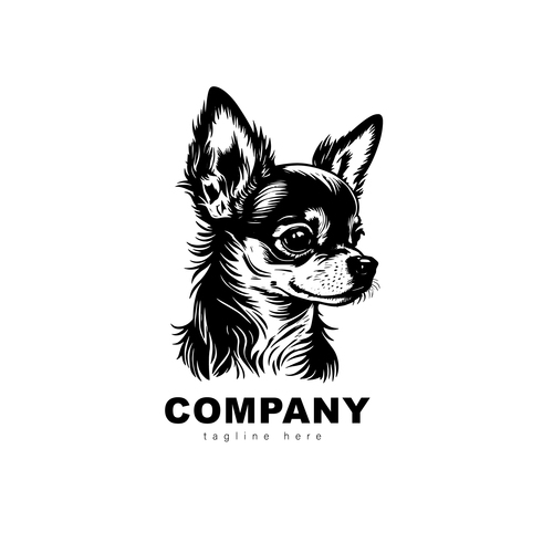 Compact chihuahua dog logos vector