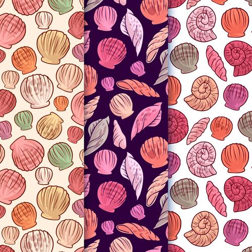 Conch seamless background pattern vector