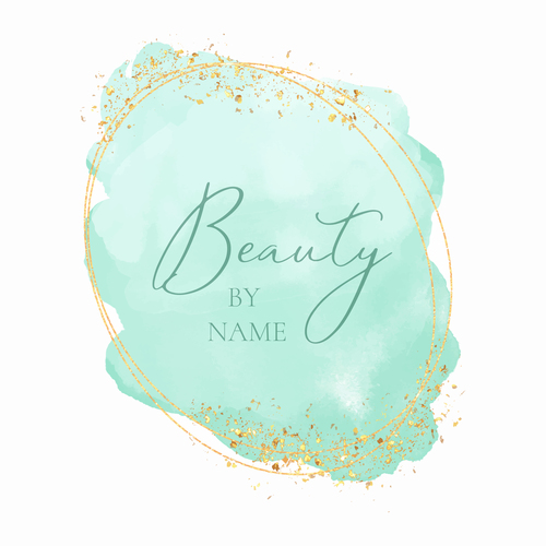 Decorative beauty themed watercolour logo design vector