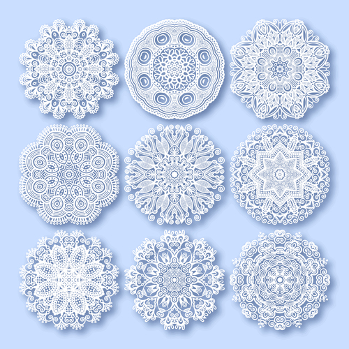 Decorative paper cut card vector with different styles