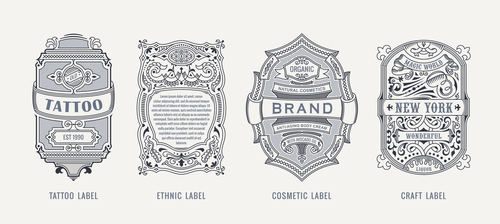 Design emblems stickers beer labels vector