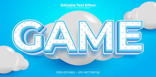 Editable text effect game vector