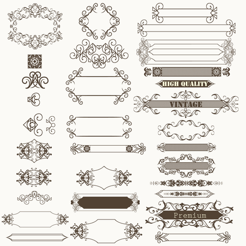 Elegant ornamental elements vector