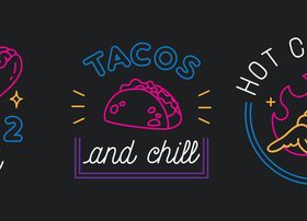 Fast food neon billboard vector