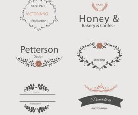 Floral templates set logos vector