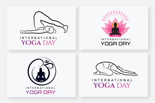 For your health yoga day logo vector