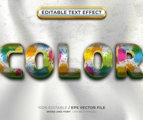 Full color 3d editable text effect vector