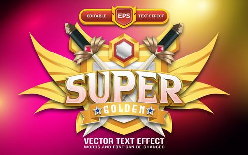 Game badge with editable text effect vector