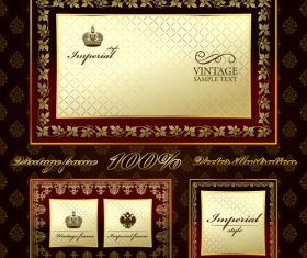 Glamour vintage gold frame decorative ornament vector