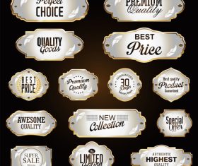 Glass texture promotional label vector