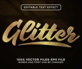 Glitter editable text effect vector
