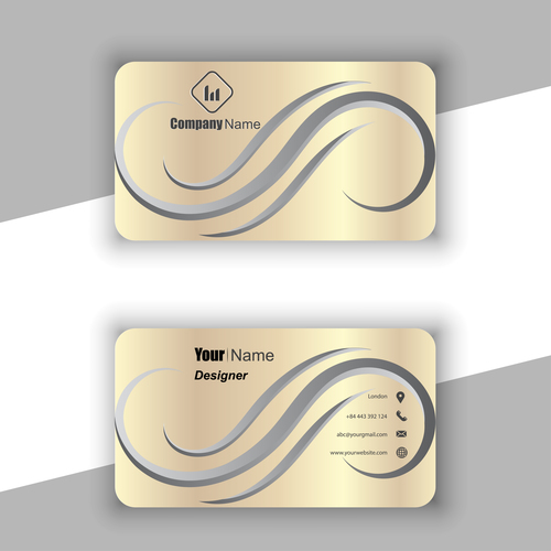 Gold and silver background business card vector