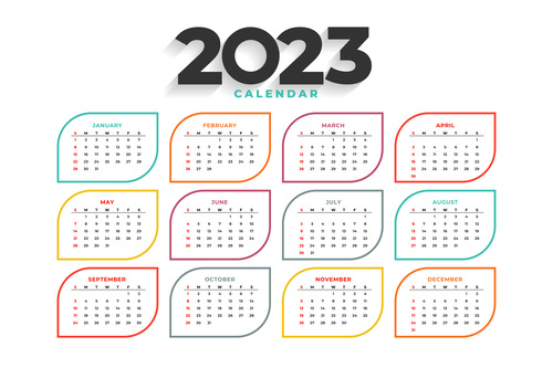 Great 2023 calendar design vector