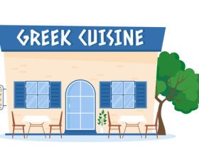 Greek cuisine restaurant vector