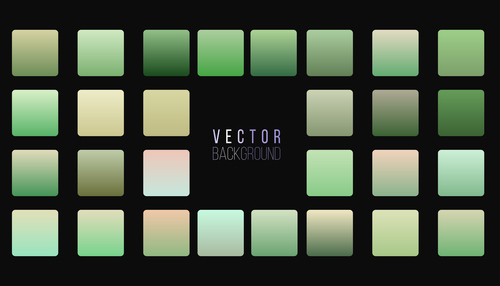 Green gradient shades big set vector