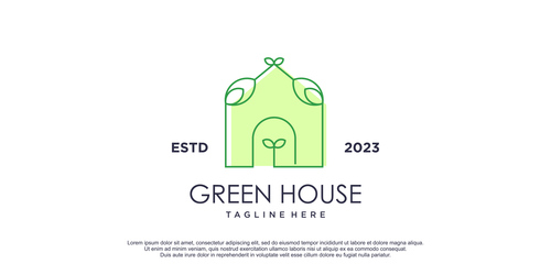 Green house logo design vector
