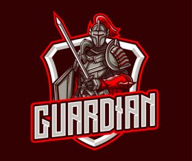 Guardian knight logo mascot vector